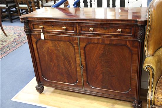 An early 19th century mahogany side cabinet, W.4ft 4in.